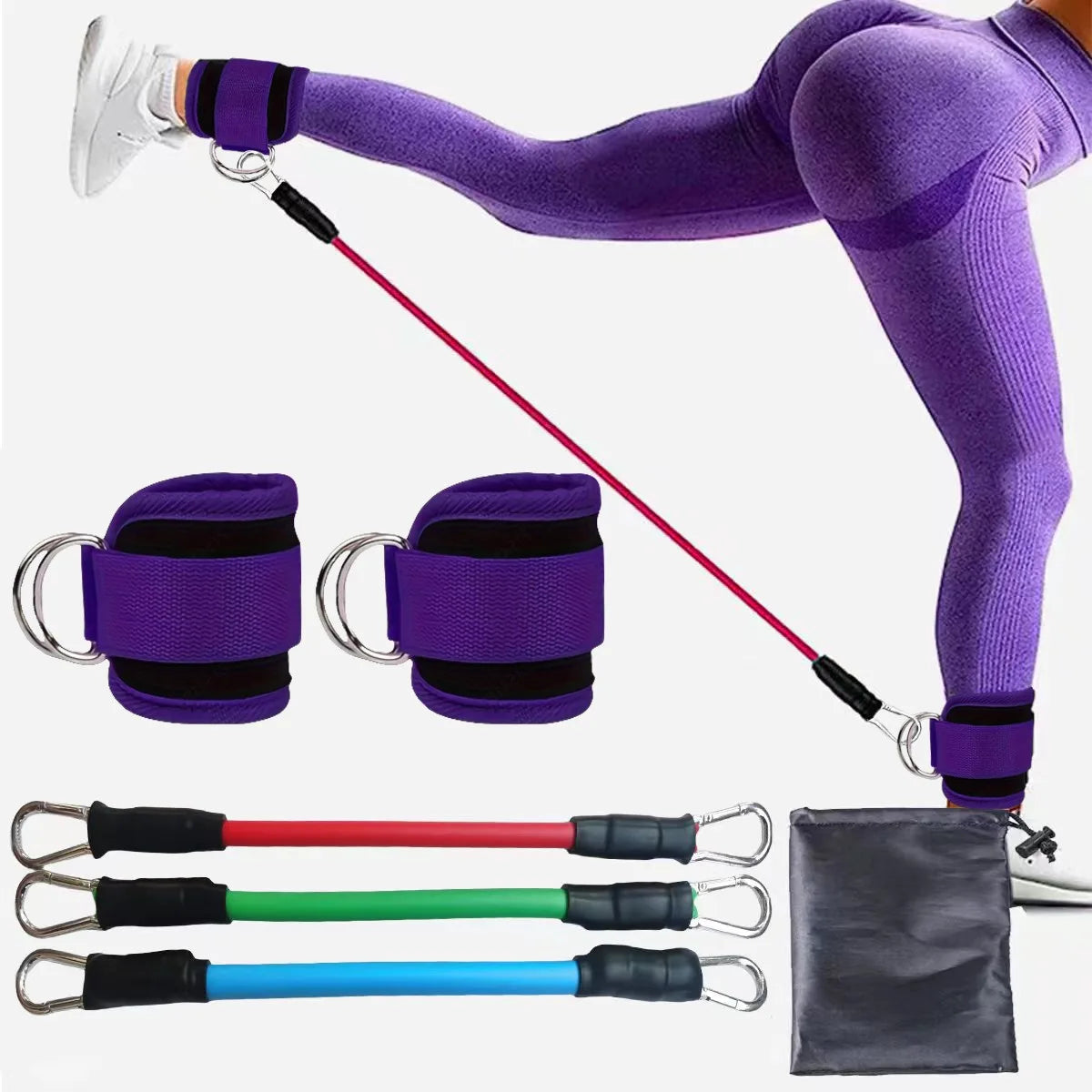 Ankle Resistance Bands with Cuffs for Women & Men - 3-Level Adjustable Leg & Glute Workout Equipment, Portable Home Gym Exercise Bands for Kickbacks, Hip Thrusts, Yoga, Strength Training