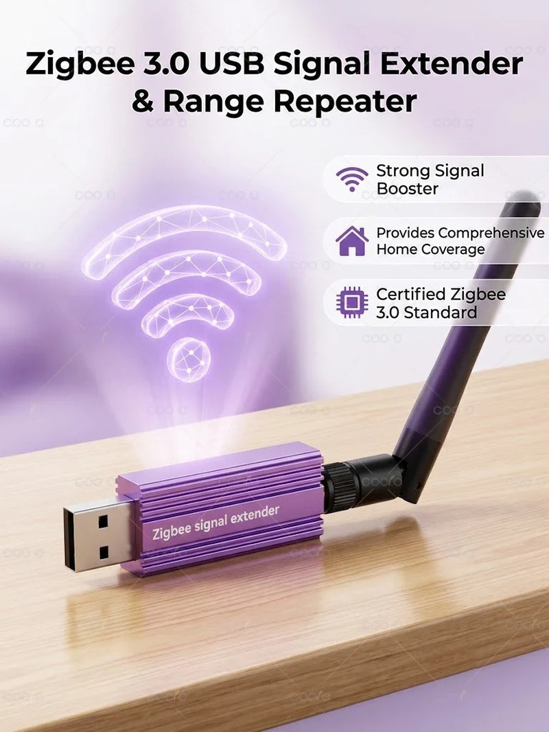 Tuya Zigbee USB Signal Extender with Detachable Antenna High-Gain Repeater Smart Home Mesh Booster for Homeassistant Zigbee2Mqtt