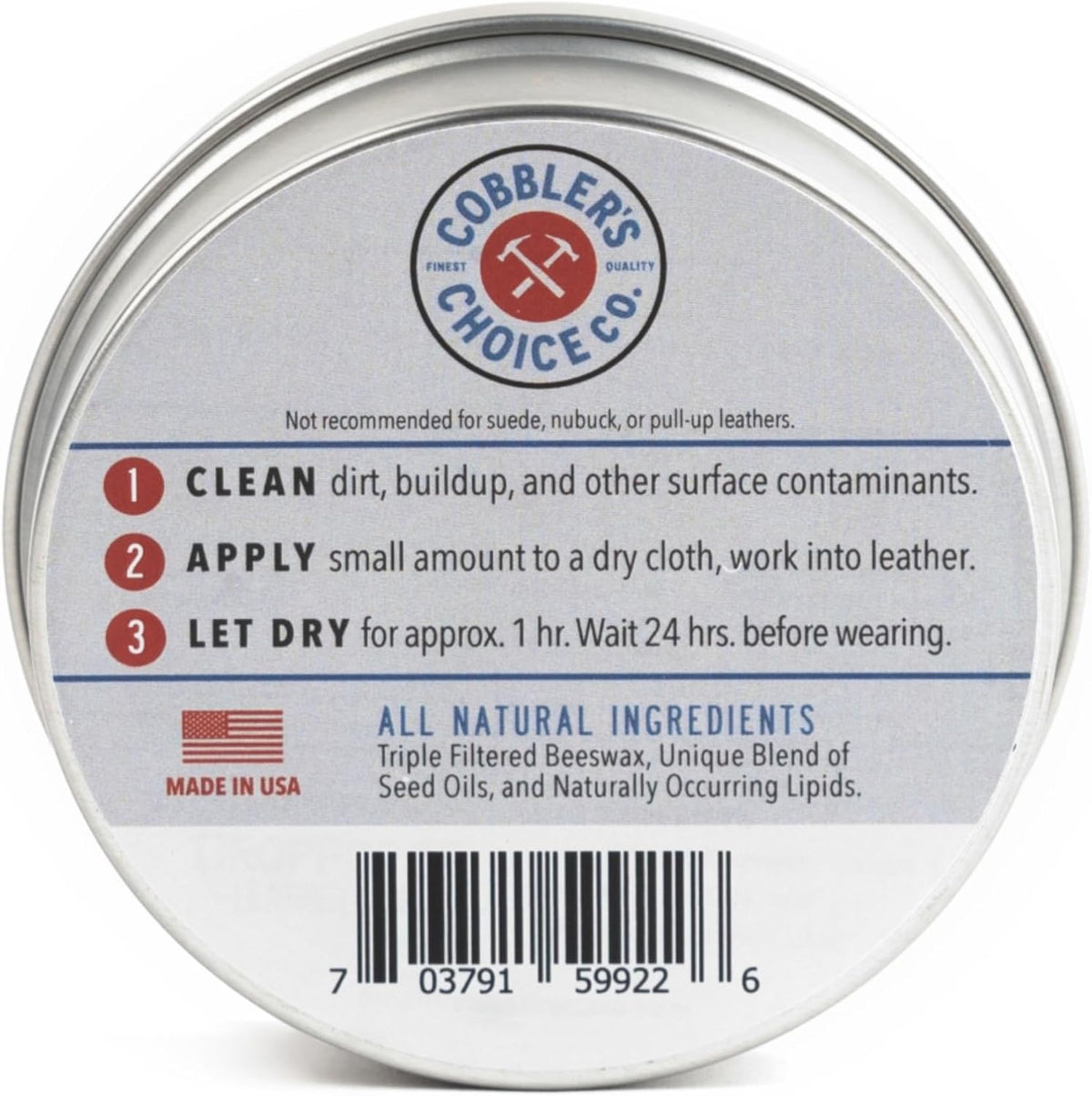 Cobbler'S Choice Leather Cream - for Shoes, Boots & Bags with Beeswax