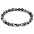 Nachi Silver and Stone Beaded Bracelet - Grey Jasper 