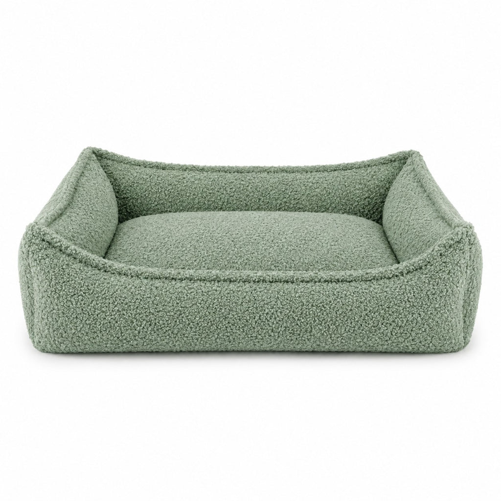 Nino Bouclé Memory Foam Dog Basket Bed – Mint Green, XL