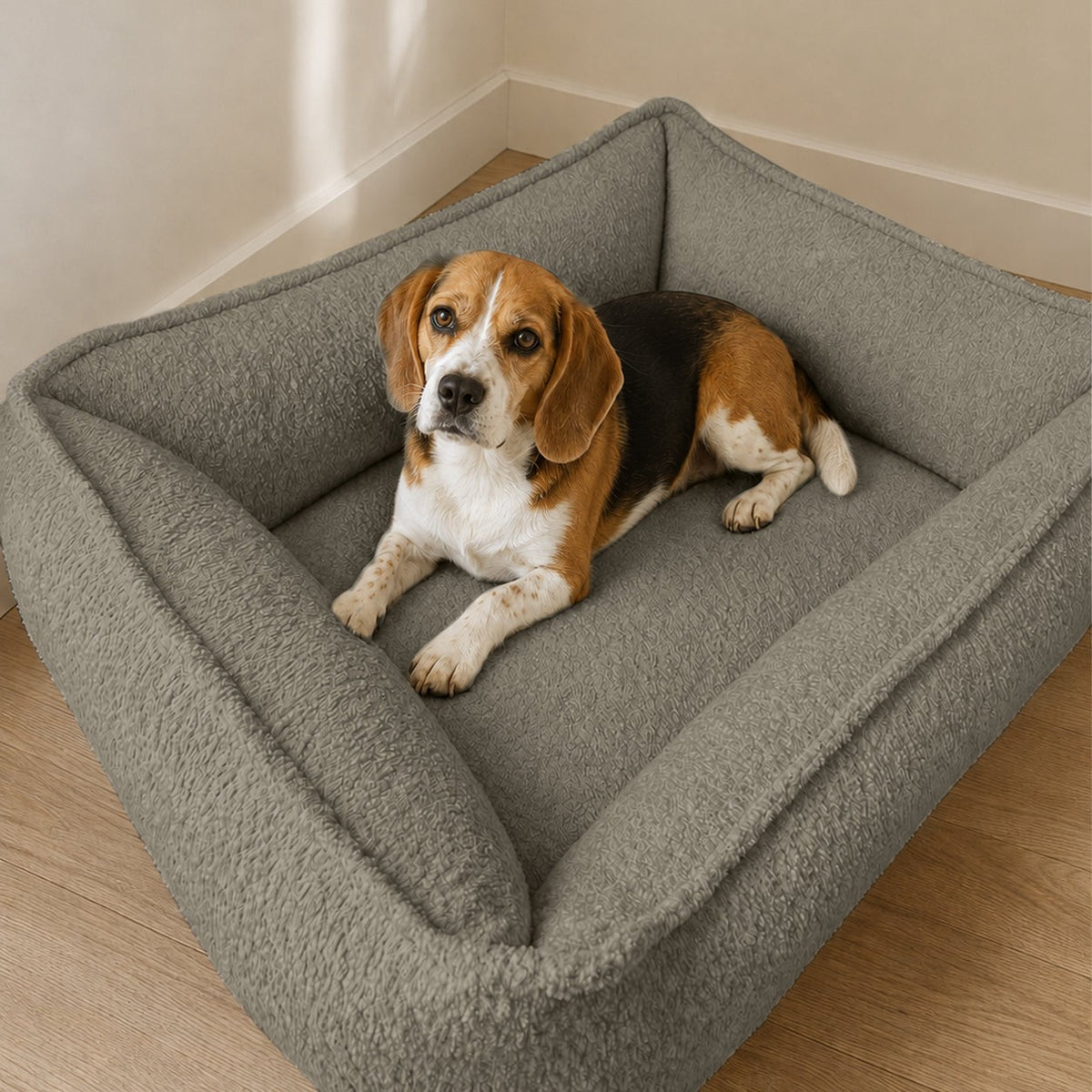 Nino Bouclé Memory Foam Dog Basket Bed – Mint Green, XL